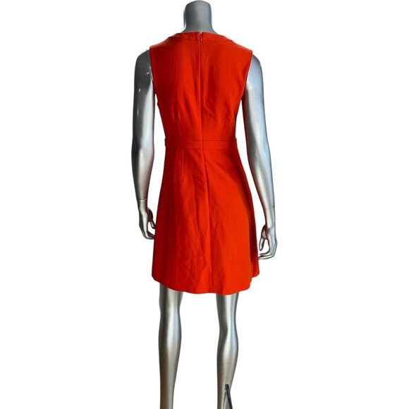 DIANE VON FURSTENBERG Orange Sleeveless A-Line Empire Waist Dress S - Picture 3 of 9